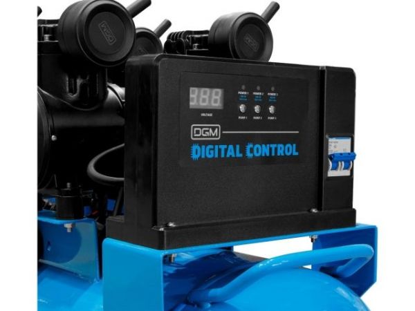 Компрессор DGM AC-6100LD безмасляный(450 л/мин, 8 атм, коаксиальный, безмасляный, электр. блок упр., ресив. 100 л, 230 В, 2,4 кВт)