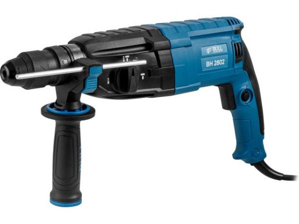 Перфоратор BULL BH 2802 в чем. 850 Вт, 3.2 Дж, 28 мм, 4 реж. + 2 зубила, 3 сверла, БЗП в комплекте(вес 3.8 кг)