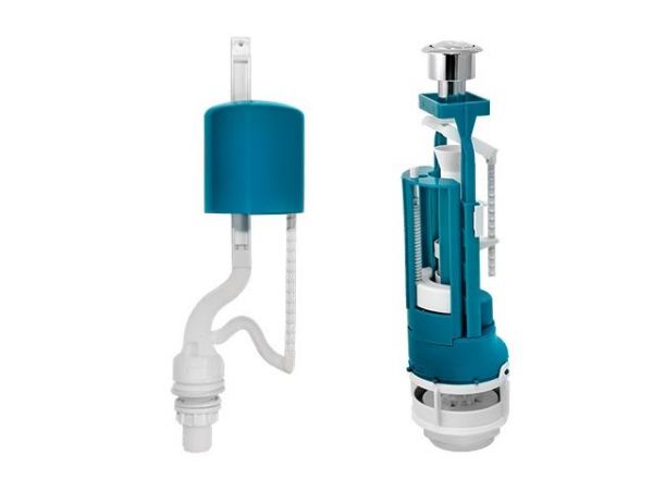 Арматура двойная хром кнопка, ниж.подводка, ИнкоЭр(И - СБ2- НпрНРФ-АА-М Р)