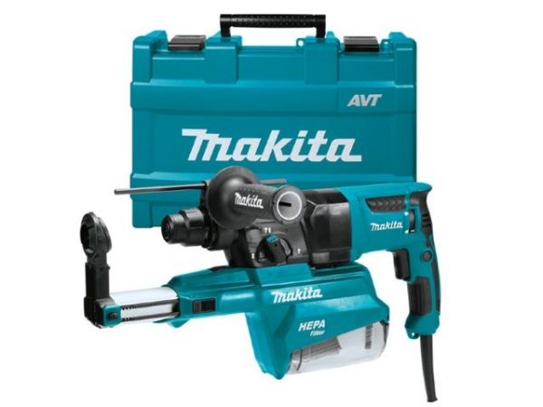 Перфоратор MAKITA HR 2653 в чем. + система пылеудаления(800 Вт, 2.2 Дж, 3 реж., патрон SDS-plus, вес 4.2 кг)