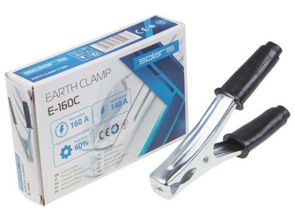 Клемма заземления 160А E-160C Solaris в кор.(зажим массы; непрерыв. режим 140 А; макс. 160 А)