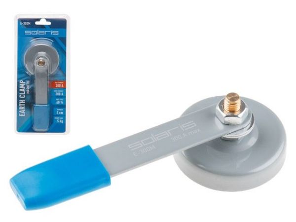 Клемма заземления 300А E-300M Solaris магнитная в блист.(непрерыв. режим 200 А; макс. 300 А; 50 мм; 5 кг)