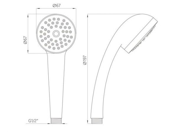 Душевая лейка, 1-функц. AVSSS-019 AV Engineering