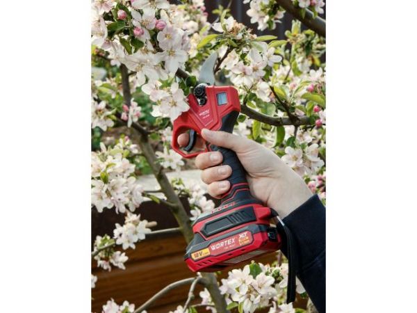 Аккум. секатор WORTEX CBS 2030 в чем. ALL1 SET, БЕСЩЕТ., 18 В, ветки до 28 мм(3 ступени регулировки, 0,76 кг)