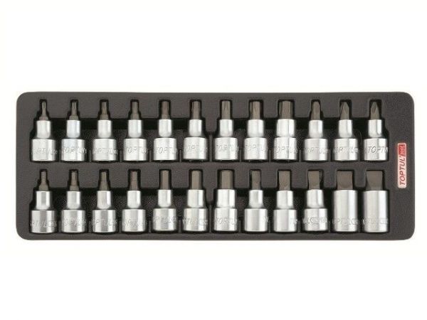 Набор-сет бит под трещотку 1/2' 24шт. 136х364мм TOPTUL