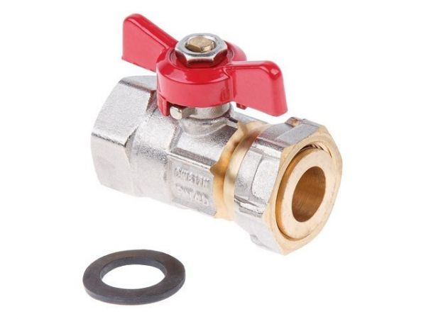 Кран шаровый с накидной гайкой 3/4' вн.-вн. PN40, AV Engineering(Латунь, макс.  40 бар, макс.  110 °С)