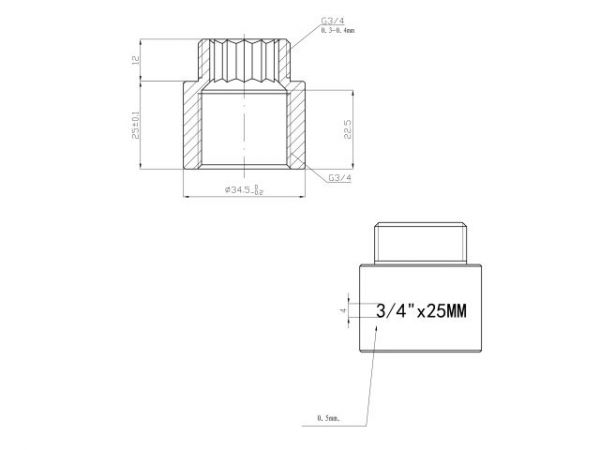 Удлинитель 3/4' вн.-нар. х 25 мм усиленный ХРОМ, AV Engineering (инд. упак.)(Латунь, макс.  16 бар, макс.  110 °С)