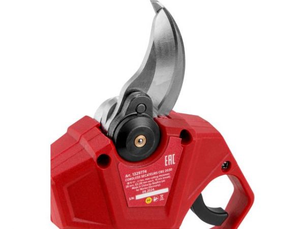 Аккум. секатор WORTEX CBS 2030 в чем. ALL1 SET, БЕСЩЕТ., 18 В, ветки до 28 мм(3 ступени регулировки, 0,76 кг)