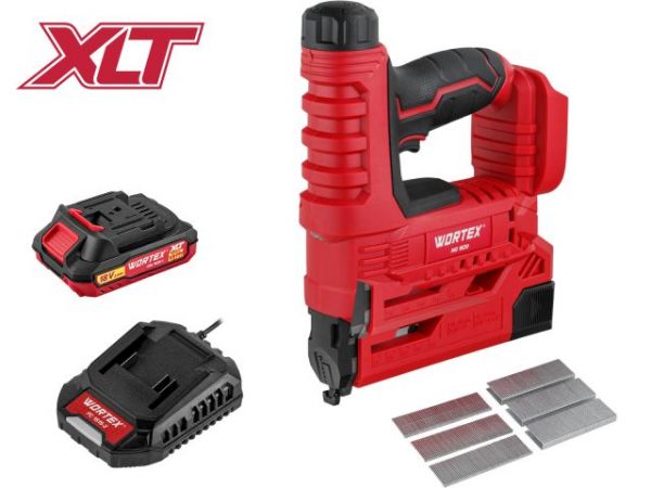 Гвоздезабиватель WORTEX NG 1830 в кор. ALL1 XLT SET, 18 В, 15-32 мм, 30 уд/мин. (тип гвоздей: 18GA)