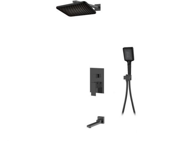 Душевая система (Lt) D35, серия Lily черный, a-five(Встраиваемый, Короткий излив, длина 239 мм.)