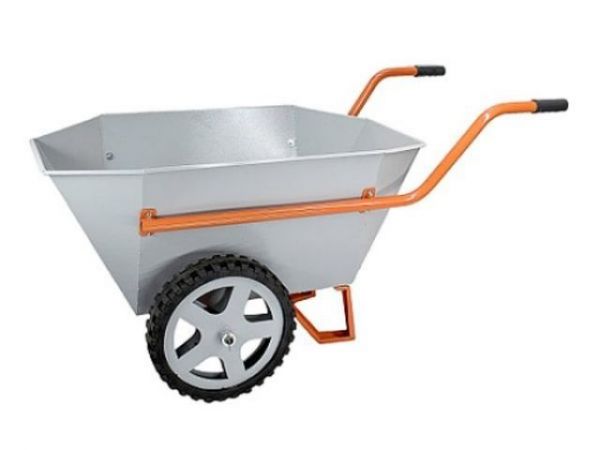 Тачка хозяйственная ТХ (200л, 400 кг, двухколесная, литая резина 380х70мм, вес 28 кг)(пр-во РБ)