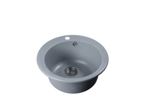 Мойка кухонная из искусственного камня POINT серебро 495х495 мм, AV Engineering