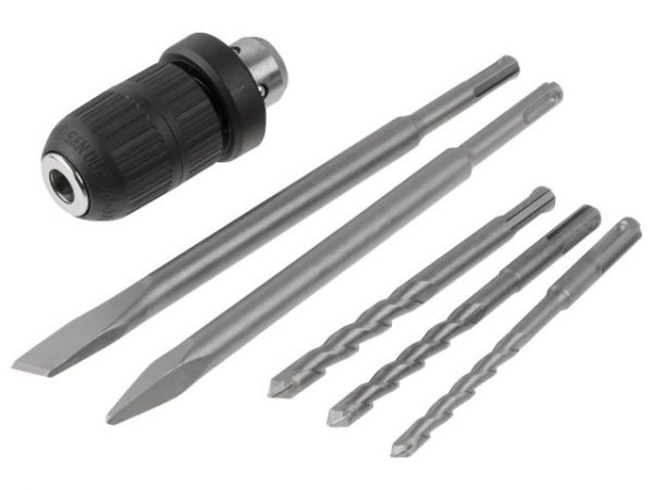 Перфоратор BULL BH 2602 в чем. Xcase 800 Вт, 3.0 Дж, 4 реж. + 2 зубила, 3 сверла, БЗП в комплекте(800 Вт, 3.0 Дж, 4 реж., патрон SDS-plus, БЗП в комплекте, вес 3.4 кг)