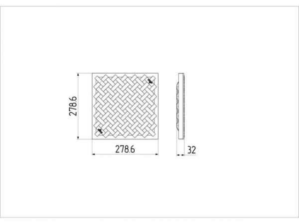 Решетка пластиковая усиленная к дождеприемнику (черный), Ecoteck, РБ