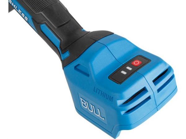 Углошлифмашина BULL CSG 1812-1 SR Xcase XLTpro 2x6 Ач БЕСЩЕТ, 125 мм, рег. об., 10 000 об/мин(Безредукторный тип, плав пуск, конст. эл., защита от перегруз. и перегрев.)