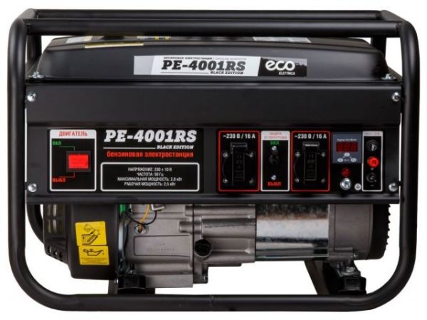 Электростанция (генератор бензиновый) ECO PE-4001RS ('Black Edition')(2.8 кВт, 230 В, бак 15.0 л, вес 38 кг)