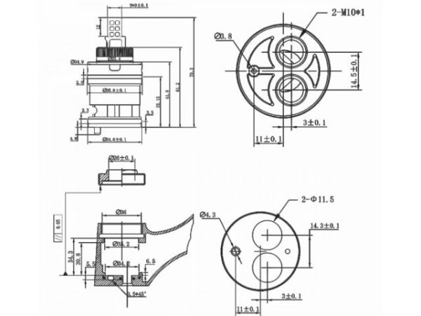 Картридж D35 для смесителя, тип D, AV Engineering