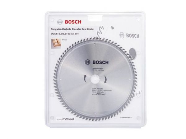 Диск пильный 254х30 мм 80 зуб. по дереву ECO WOOD BOSCH(твердоспл. зуб)
