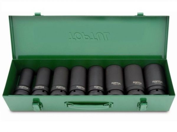 Набор головок ударн. 1' 24-41мм 6гр. 8шт глуб. TOPTUL