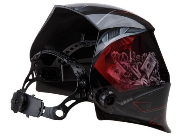 Щиток сварщика с самозатемняющимся светофильтром Solaris ASF520S (Car Master красный)(1/1/1/2; 95x43 мм (40,9 см2); DIN 4/9-13 (регул); шлифовка; рег.чувств.+задержки; сменная батарея)