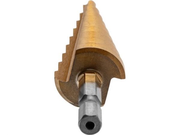 Сверло по металлу ступенчатое 4-20 мм HSS TIN ВОЛАТ(прямой профиль)