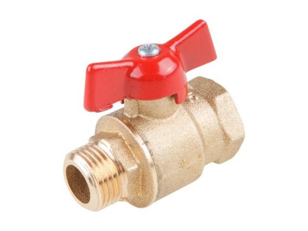 Кран шаровый 1/2' нар.-вн. бабочка PN1,6 МПа; 11Б27п5, Цветлит(ЦРБ0033)