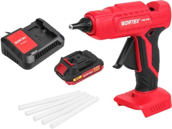 Клеевой пистолет WORTEX CGG 1118 в кор. ALL1 XLT с акб и з/у SET 18В, 11 мм