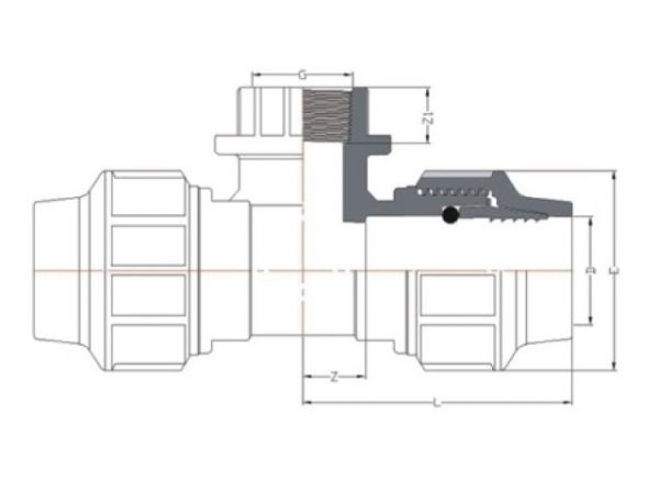 Тройник ПЭ 25 х 1/2' вн., AV Engineering(Полипропилен, макс.  16 бар, макс.  40 °С)