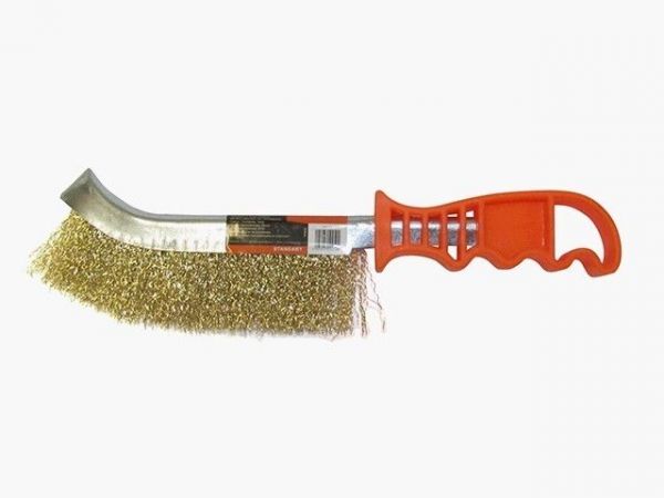 Щетка латунированная STARTUL STANDART (ST5025)(проволочная, пластмассовая рукоятка)