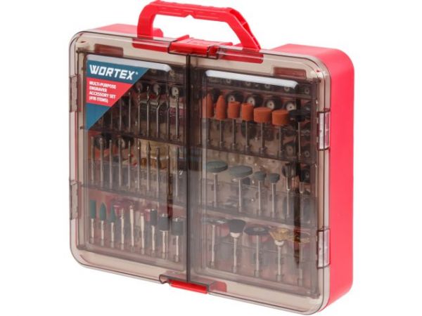 Набор аксессуаров для гравера WORTEX 418 предметов (универсальный)(Цанги: 1,6 мм, 2,4 мм, 3,2 мм)