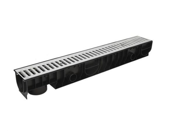 Лоток STANDART 100.125 h129  с решеткой стальной, Ecoteck, РБ(кл. А15)