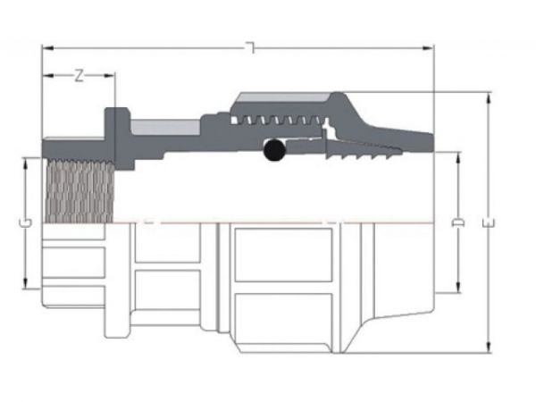 Муфта ПЭ 63 х 1 1/2' вн., AV Engineering(Полипропилен, макс.  16 бар, макс.  40 °С)