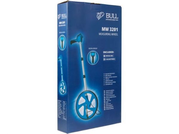 Колесо измерительное (курвиметр) BULL MW 3201 в кор. LCD дисплей, 318 мм, 620-1000 мм - высота(4 ячейки для сохранения измерений, 0.01 м - цена деления)