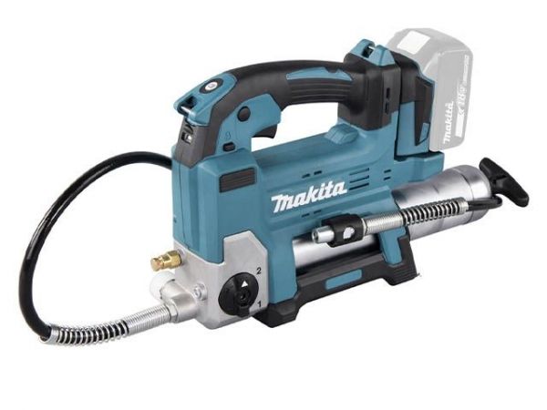 Шприц для смазки MAKITA LXT DGP180Z(18 V LXT, 69мПа, 12/8/7 л/м, шланг 1,2м, 2 реж -145/290 л/мин, 410/450/500 мл)
