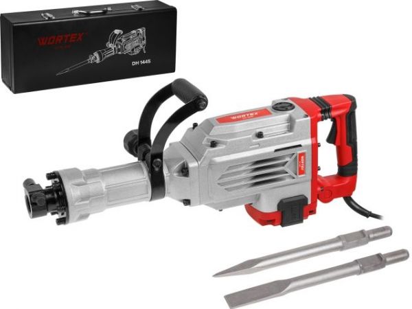 Отбойный молоток WORTEX DH 1445 в чем. 1400 Вт, 45 Дж, HEX 30, 1800 уд/мин(14.3 кг)