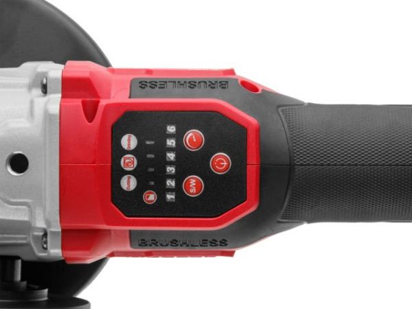 Углошлифмашина WORTEX CAG 1812-2 SE в кор. XLT SOLO БЕСЩЕТ., 18 В, 125 мм, 3000-8500 об/мин(бесщ. двиг., 6ти ступ. рег. об., вкл/выкл на панели, 3000-8500 об/мин; Anti-Kickback; Drop-Stop)