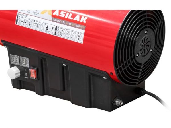 Нагреватель воздуха газовый ASILAK SLG-30000T прям., 30 кВт, термостат, переносной(Мощность 30кВт; Производительность 650 м3/ч; Тип газа: Пропан; Термостат)