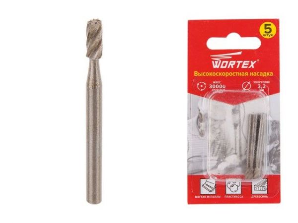Высокоскоростная насадка 3.2 мм WORTEX(раб. диам. 3.2 мм, диам. хвостовика 3.2 мм, 30000 об/мин)