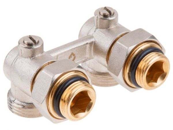 Клапан угловой шаровый 3/4' нар. для радиатора (мультифлекс), AV Engineering (инд. упак.)(для нижнего подключения радиаторов)