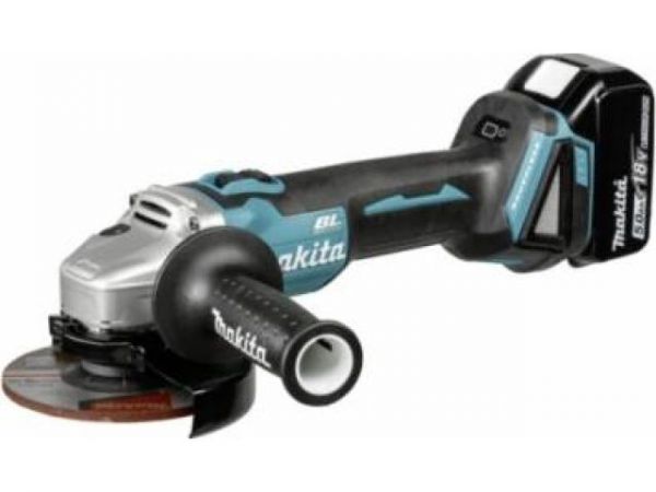 Углошлифмашина MAKITA LXT DGA 504 RT в чем. (18.0 В, 1 акк., 5.0 А/ч, Li-Ion, диск 125х22.0 мм, вибро, ЗУ)