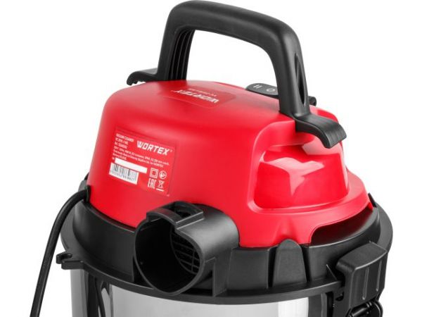 Пылесос строительный WORTEX VC 2515-1 WS 1400 Вт, 25 л, провод 4 м, шланг 3 м(c доп. розеткой, 35 мм диаметр шланга)