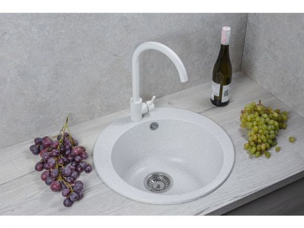 Мойка кухонная из искусственного камня POINT олово 495х495 мм, AV Engineering