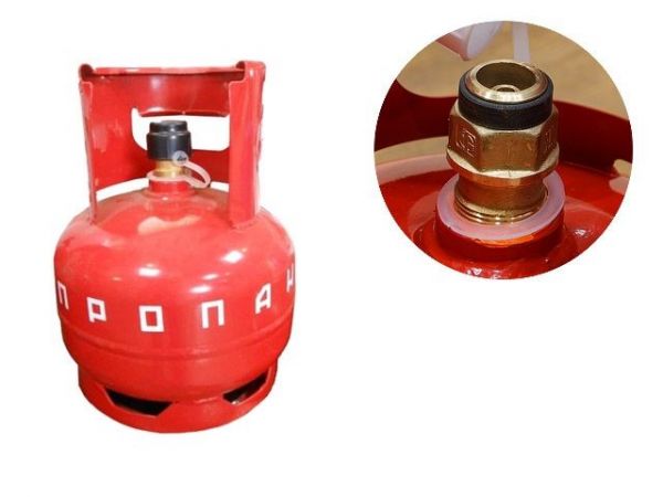 Баллон газовый бытовой 5л с КБ-2 (1-5-2-В)(с клапаном)