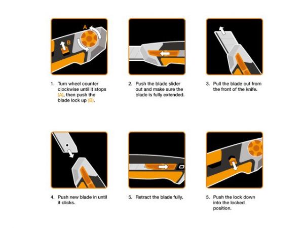 Нож с выдвижным, сменным лезвием 25мм CarbonMax FISKARS