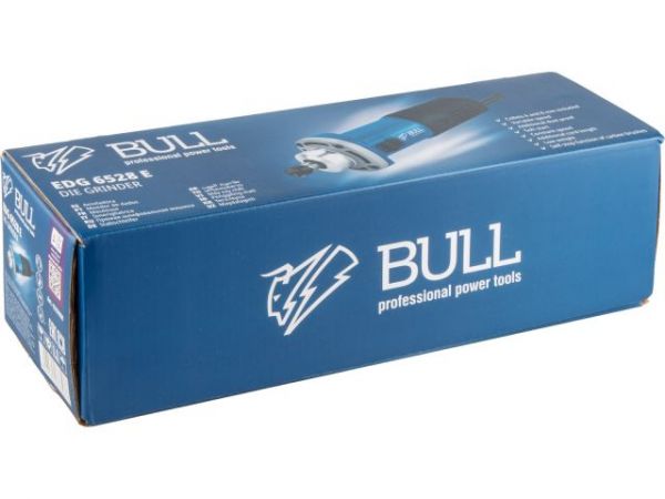 Прямая шлифмашина BULL EDG 6528 E в кор. 670 Вт, 8000-30000 об/мин, цанги 6 и 8 мм(Плавный пуск, рег. об., константная электроника, подшипники NSK, автоотстрел щет., защ. от перегруз.)