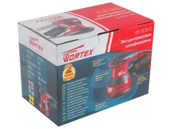 Эксцентриковая шлифмашина WORTEX RS 1235 E в кор. 320 Вт, 125 мм, 6000 - 13000 об/мин(Регулировка оборотов, Амплитуда колебаний, мм: 2,5)