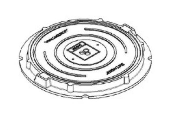 Люк садовый А15 (15кН) серый(Установить конусный переходник на верхнее железобетонное кольцо и накрыть его люком.)