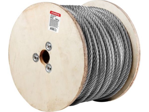 Трос стальной, оцинк. М12 DIN 3060 (бухта 100 м) STARFIX