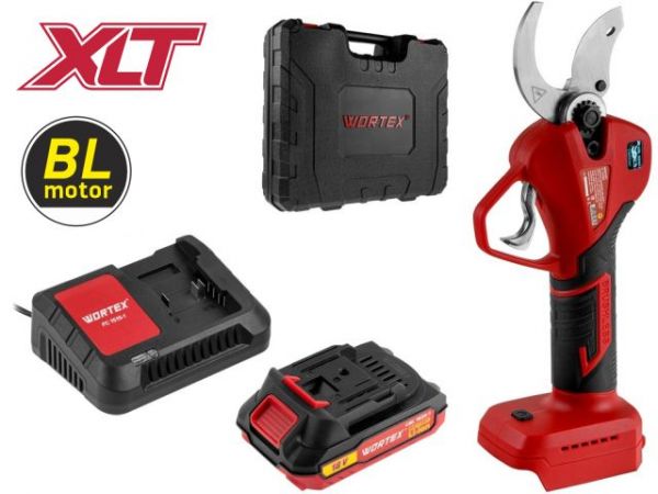 Секатор WORTEX CBS 2535-1 в чем. БЕСЩЕТ., 18 В, ветки до 35 мм, 1х2 А*ч