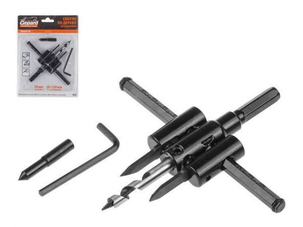 Сверло по дереву регулируемое 30-120мм GEPARD (GP0430-120)(балеринка)